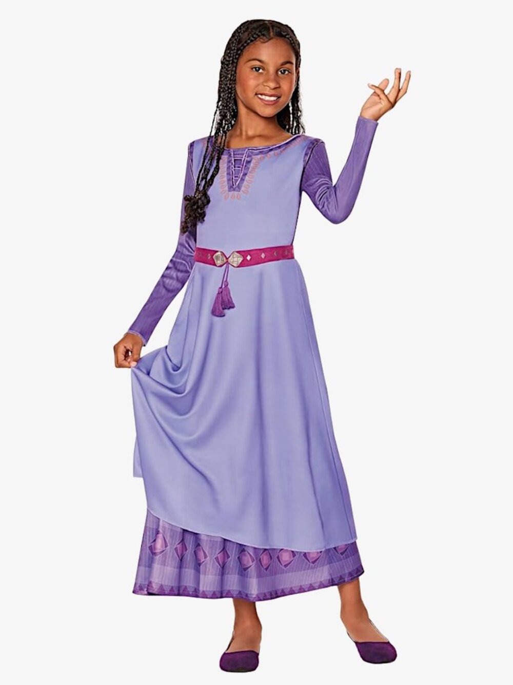 Disney Wish Asha Kids Costume, 4–6 or 8–10, 2pc
